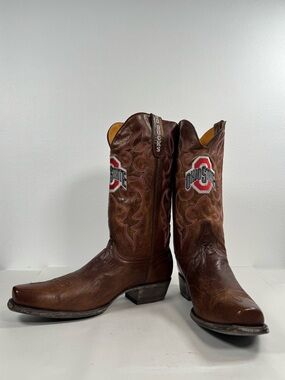 Men's Gameday Ohio State University Cowboy Boots Size 13 D Buckeyes Old Gringo
